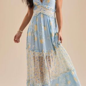 Fresh Boho Floral Cami Maxi Dress