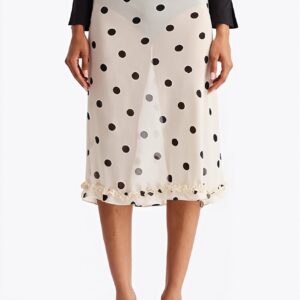 Sheer Polka Dot Casual High-Waist Skirt
