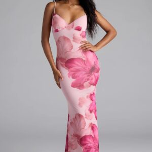 Cami Floral Print Bodycon Maxi Dress