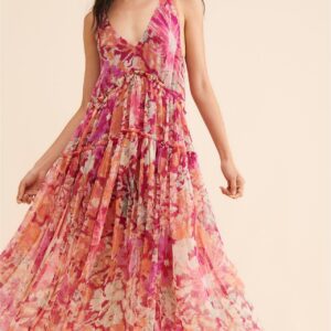 Boho Sleeveless Floral Print Maxi Dress