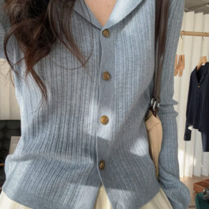 Wool Blend Textured Cardigan