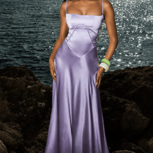 Lined Jacquard Satin Cami Maxi Dress
