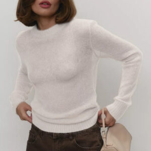 Mohair Round Neck Knit Top