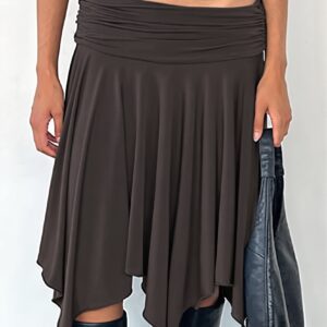 Ruffled Irregular Draped Midi Skirt